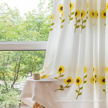 Home Dust Proof Embroidery Sunflower Printed Window Curtains